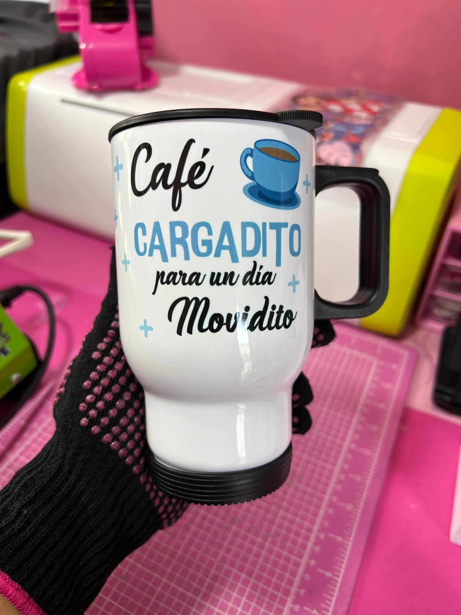 Termo metálico de 16 onzas con diseño sublimado personalizado